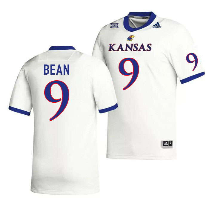 Men #9 Jason Bean Kansas Jayhawks College Football Jerseys Stitched Sale-White - Click Image to Close